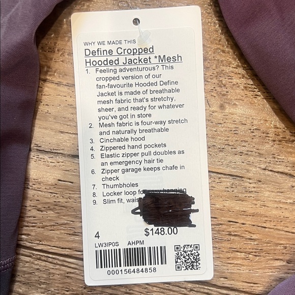 Lululemon define cropped hooded jacket *mesh - Picture 2 of 8